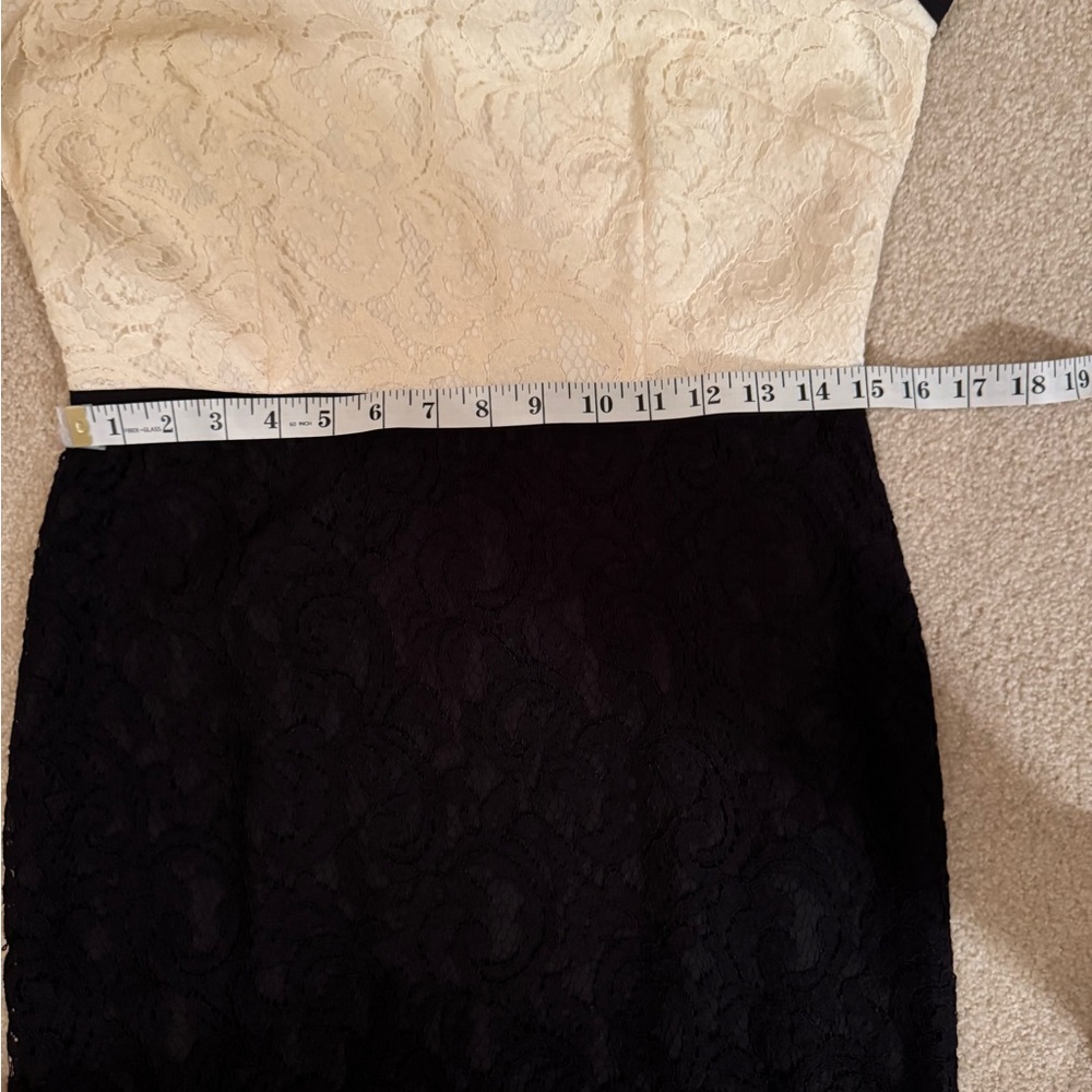 NWT Ann Taylor Elegant Two-Tone Black and Cream Lace Dress - Picture 14 of 16